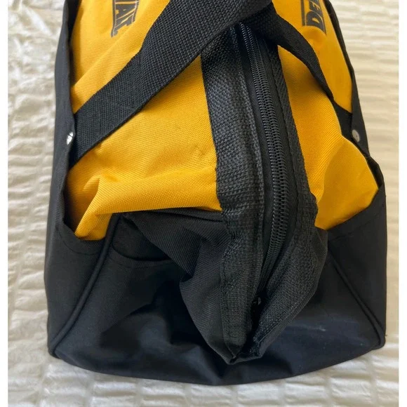 DEWALT 20 Inch Heavy Duty Tool Bag Yellow Black Wide Mouth Storage Organizer - Picture 10 of 11